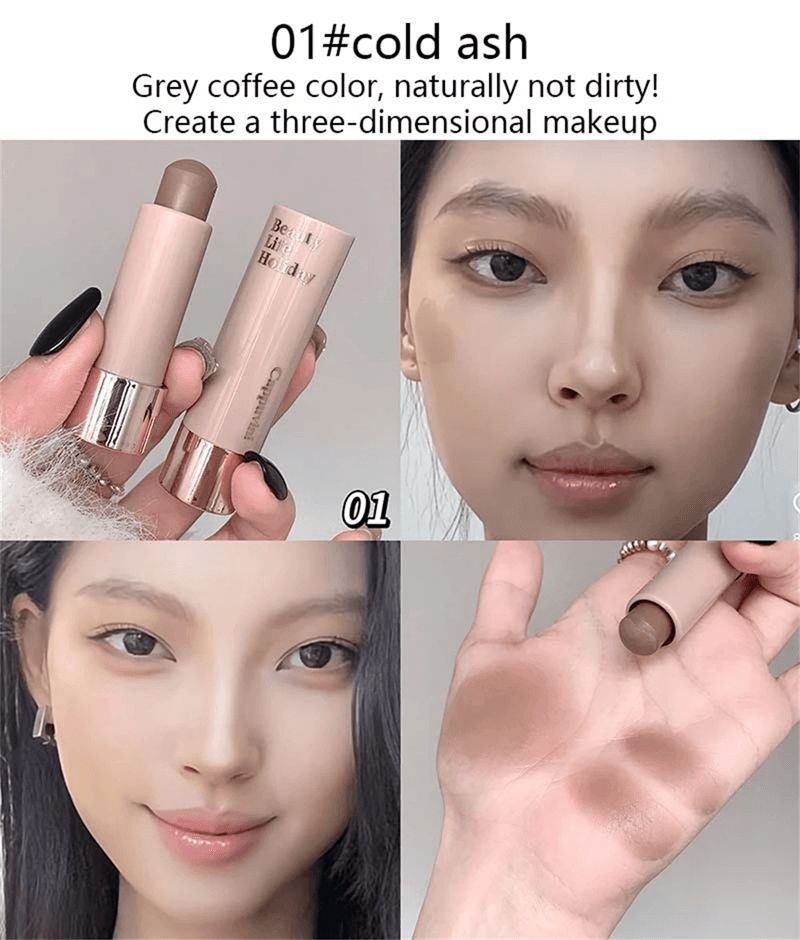 Waterproof Matte Contour Stick and Concealer for Face Highlight and Nose Shadow
