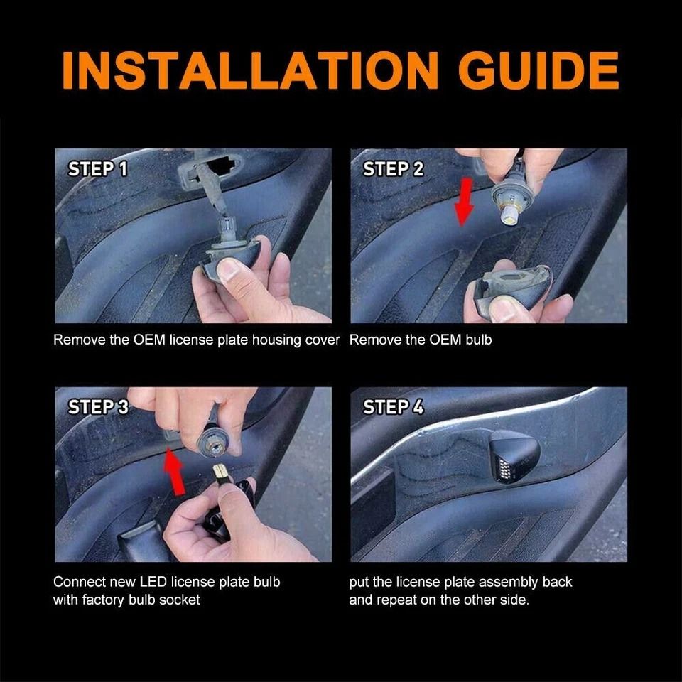 LED License Plate Light Lamp OEM Replacement with SMD LED, Waterproof & High Brightness
