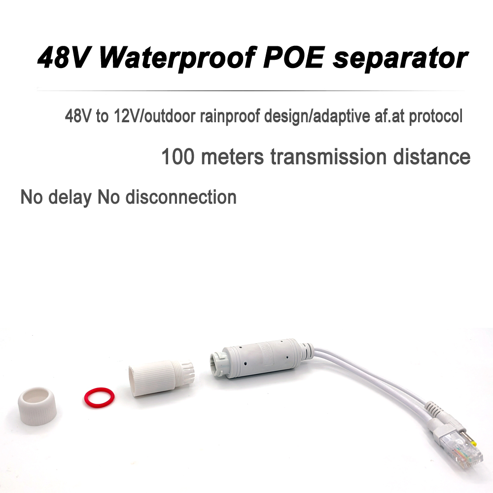 Waterproof Video & Power Adapter Cable Supply Module Injector for IP Camera Splitter
