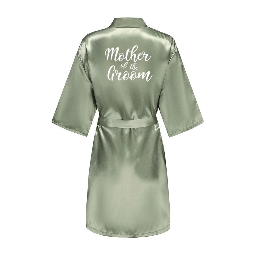 Women's Grass Green Bride and Bridesmaid Satin Robes