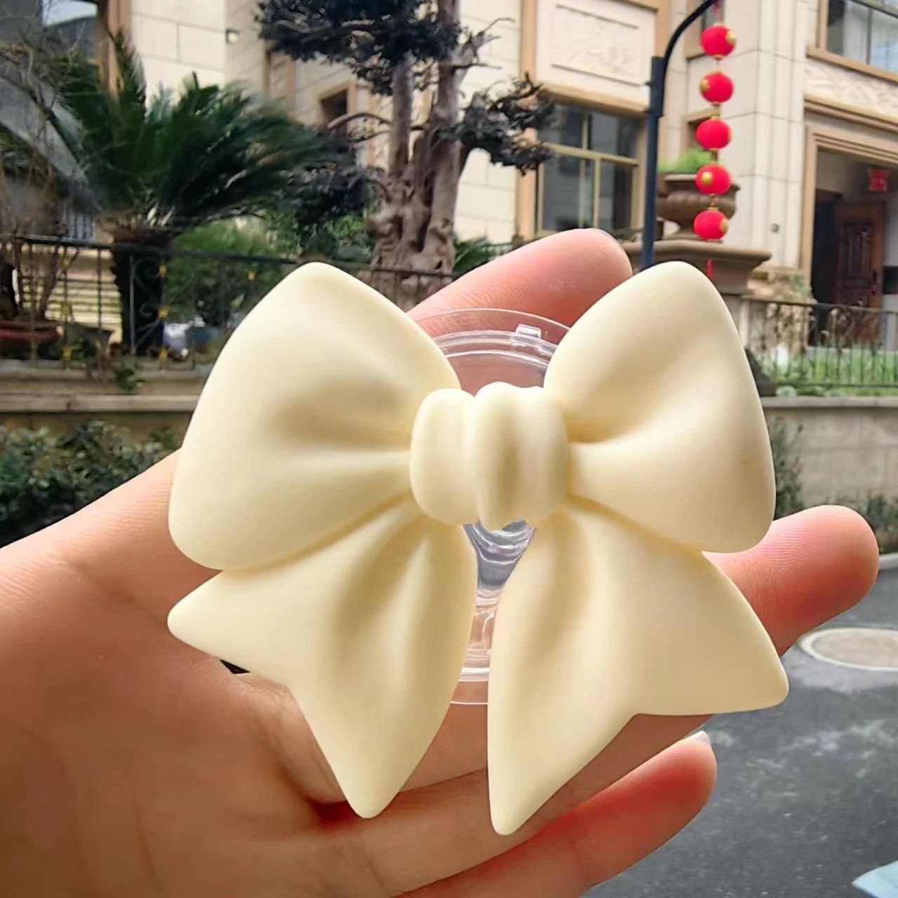 Plain Macaron Bow Knot Universal Phone Grip and Stand
