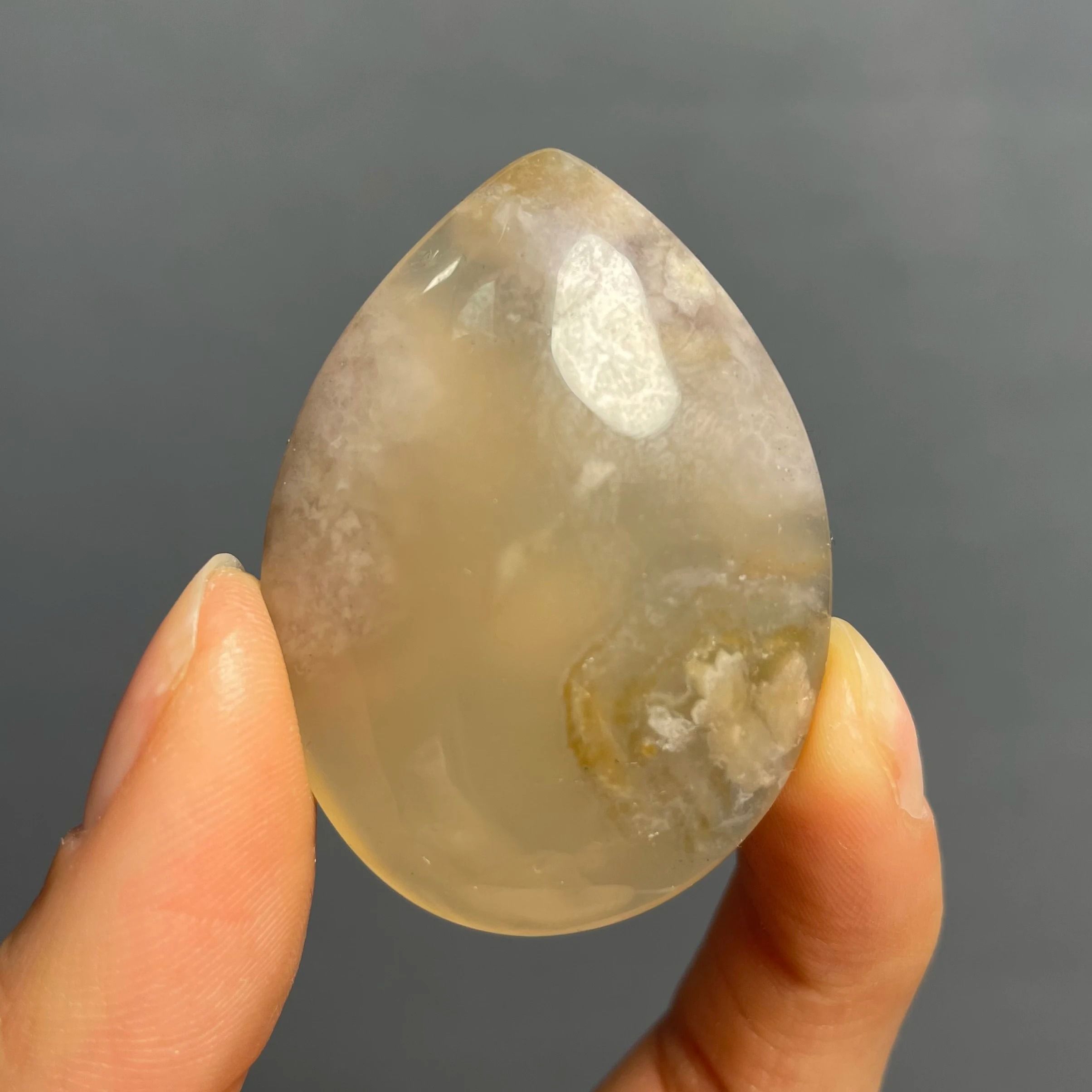 Natural Agate Pendant Healing Crystal Necklace Polished Quartz Stone Decor