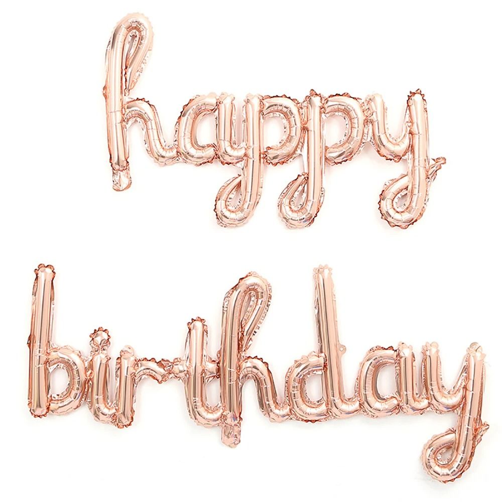 2-Piece Pink & Purple Happy Birthday Foil Balloon Set