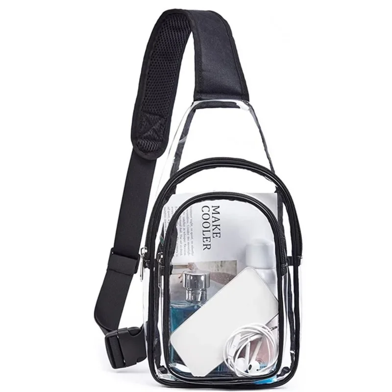 Waterproof Transparent Crossbody Sling Bag Casual Clear Chest Bag for Travel & Outdoor Sports