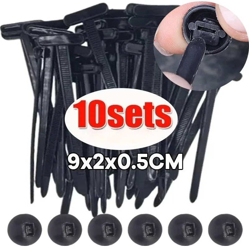 Universal Nylon Cable Tie Buckle, Auto Fastener Screw Replacement Clip, Secure Car Fender, Trunk, Engine Guard