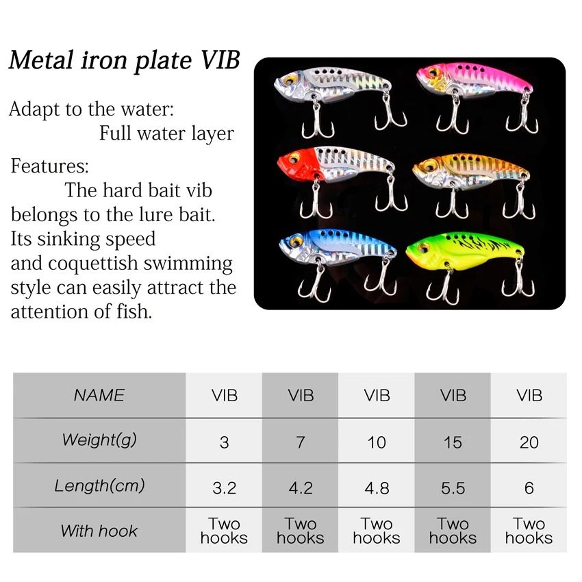 9 Piece Metal VIB Spinner Spoon Fishing Lure Set with 3D Eyes for Trout and Bass