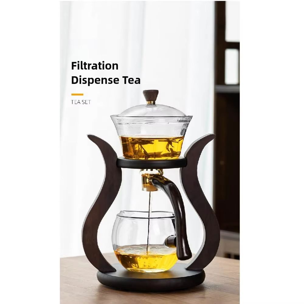 Lazy Kung Fu Magnetic Drip Teapot Set – Heat-Resistant Glass Semi-Automatic Tea Set