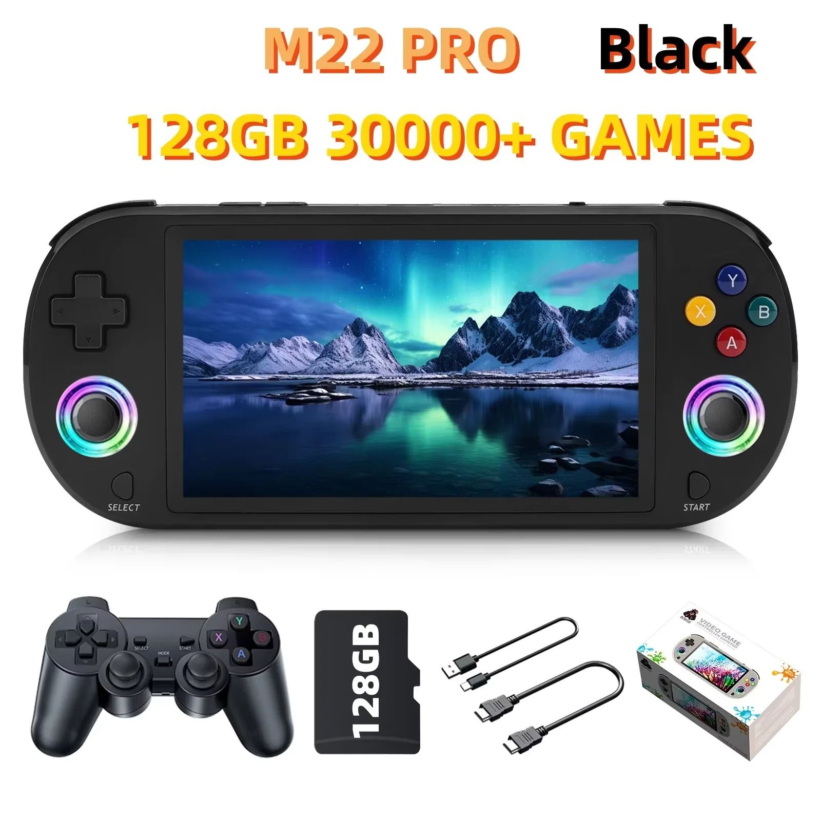128GB Retro Handheld Video Game Console with 5 Inch IPS Screen and 20000 Built In Games
