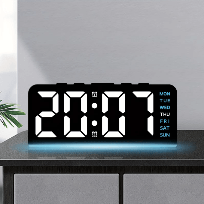 Modern LED Digital Alarm Clock – Temperature Display Desk Clock with Night Light, Snooze & Backlight