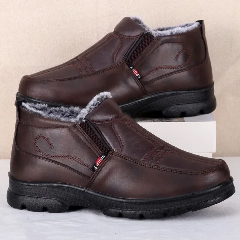Men's Waterproof Casual Snow Boots, Winter Fashion Non-slip Cotton Shoes