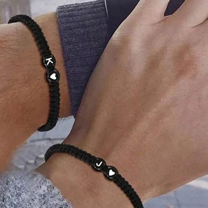 Handmade Adjustable Name Braided Bracelets Letters Initial Heart Friendship Jewelry For Women Men GiftsaHandmade Adjusta