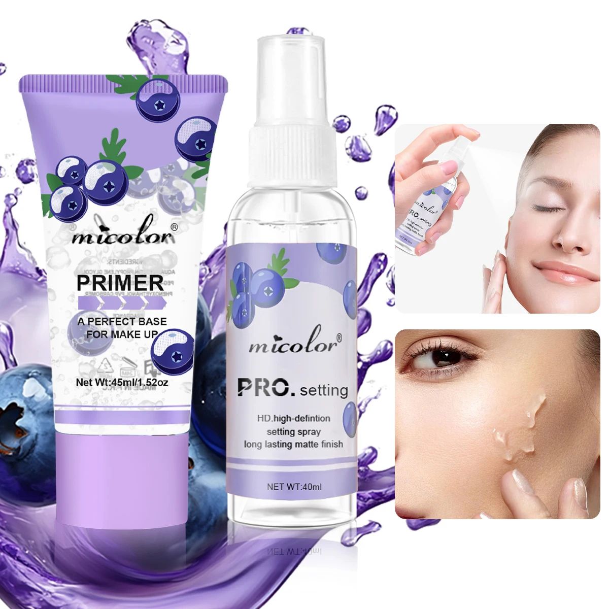 Makeup Primer and Setting Spray Set Long Lasting Makeup Base Duo