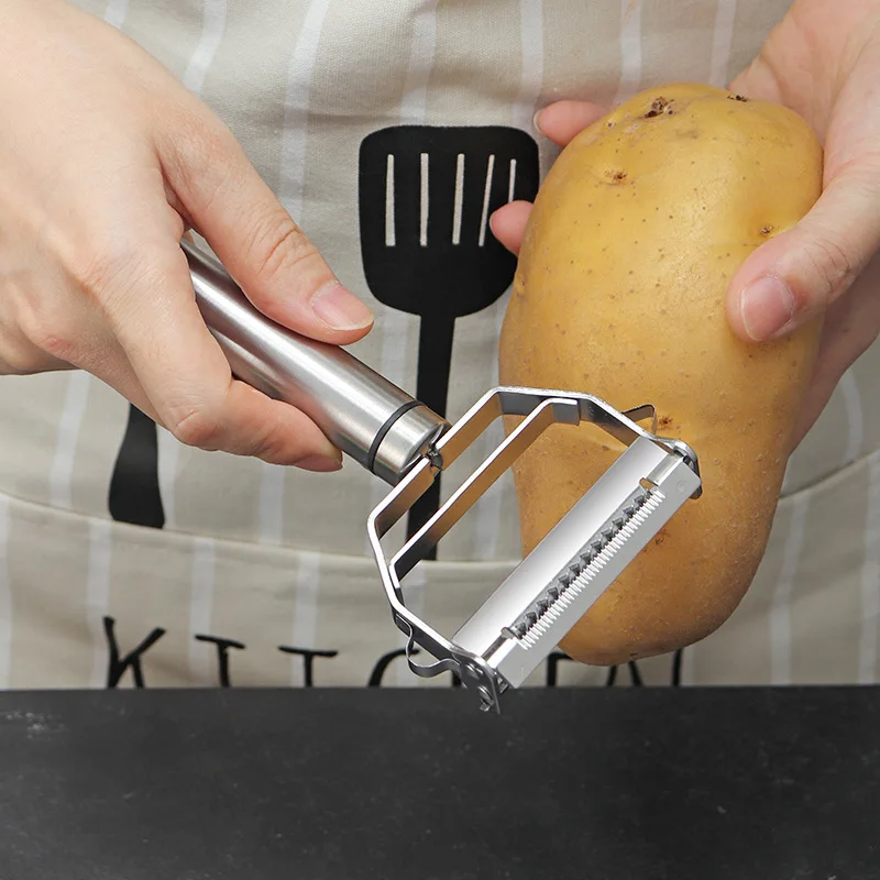 Durable Vegetable Slicer, Multifunctional Stainless Steel Kitchen Peeler, Cucumber Grater, Potato Carrot Julienne Cutter