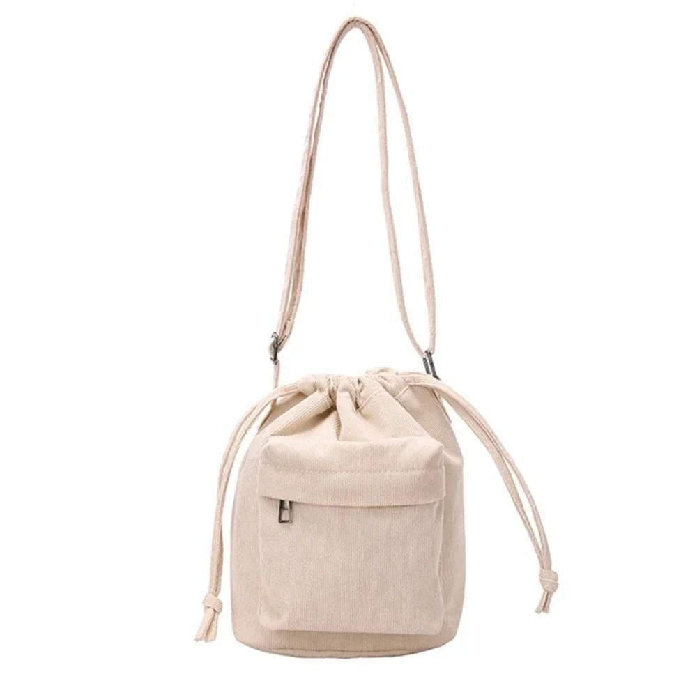 Womens Casual Drawstring Bucket Shoulder Bag