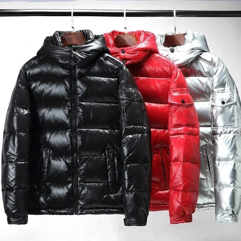 Mens High-Gloss Winter Parka | Thicken Thermal Warm Coa