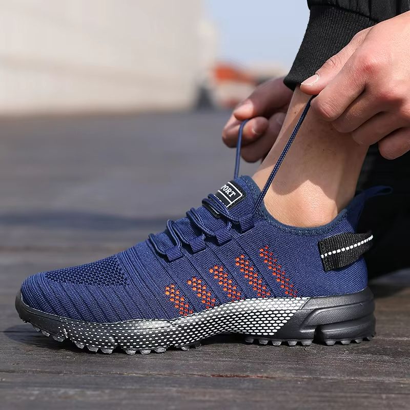 Men's Lightweight Mesh Sneakers – Breathable Slip-On Casual Running Shoes with Soft Sole