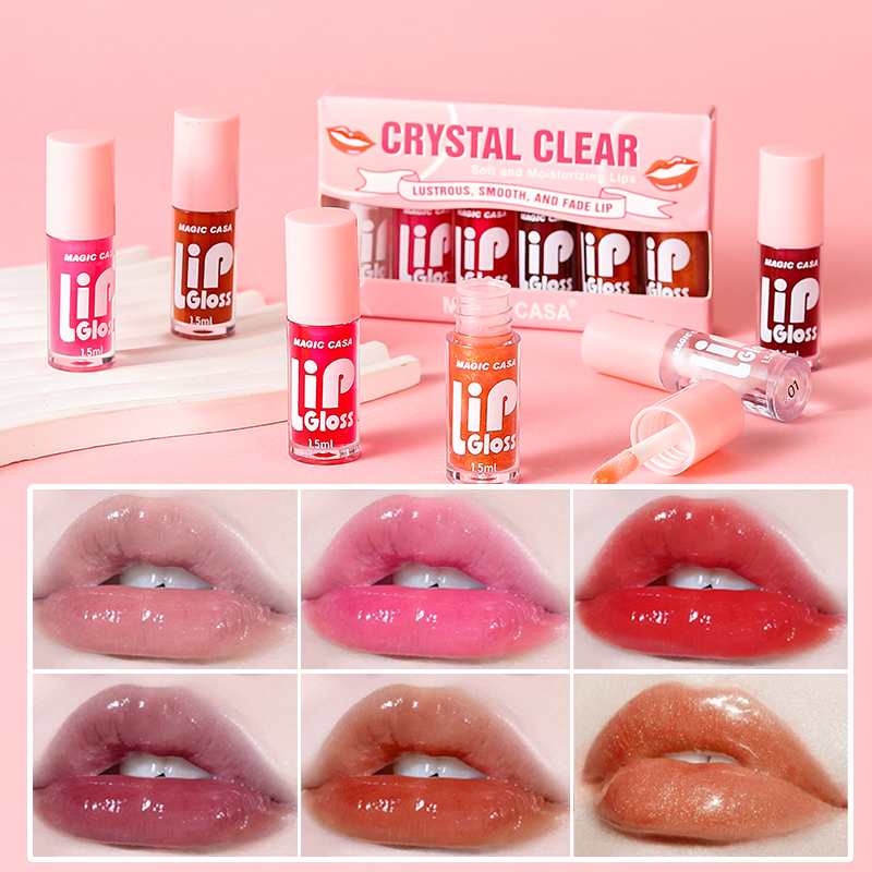 Water Gloss Jelly Lip Oil 6-Piece Set, Plumping, Hydrating Base, Long Lasting Moisture, Lip Treatment Primer