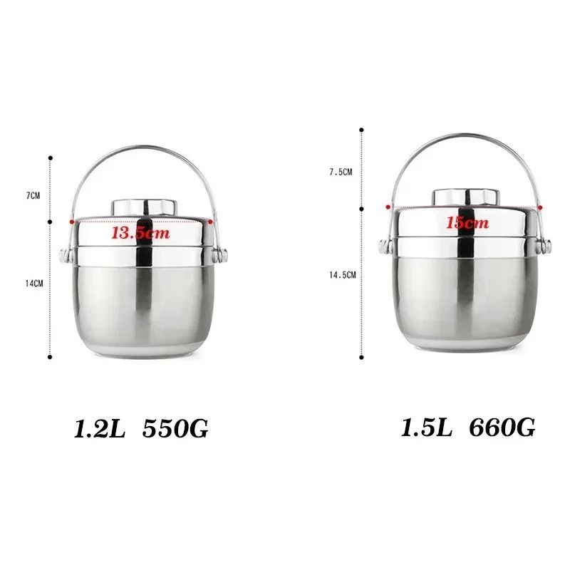 Thermal Food Jar Stainless Steel Soup Thermos with Insulated Bag Leakproof Lunch Container