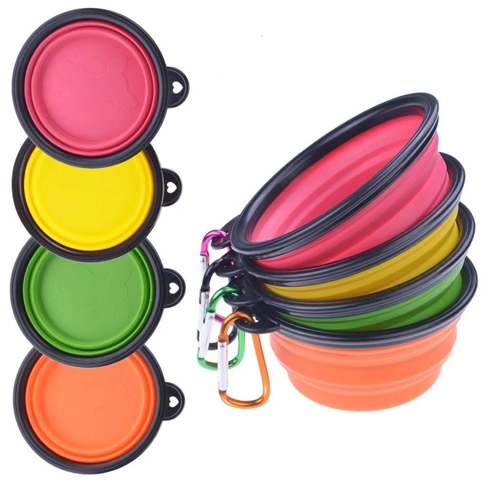 Collapsible Dog Bowls 4-Pack, Foldable Travel Pet Bowls for Food & Water – Perfect for Hiking & Road Trips