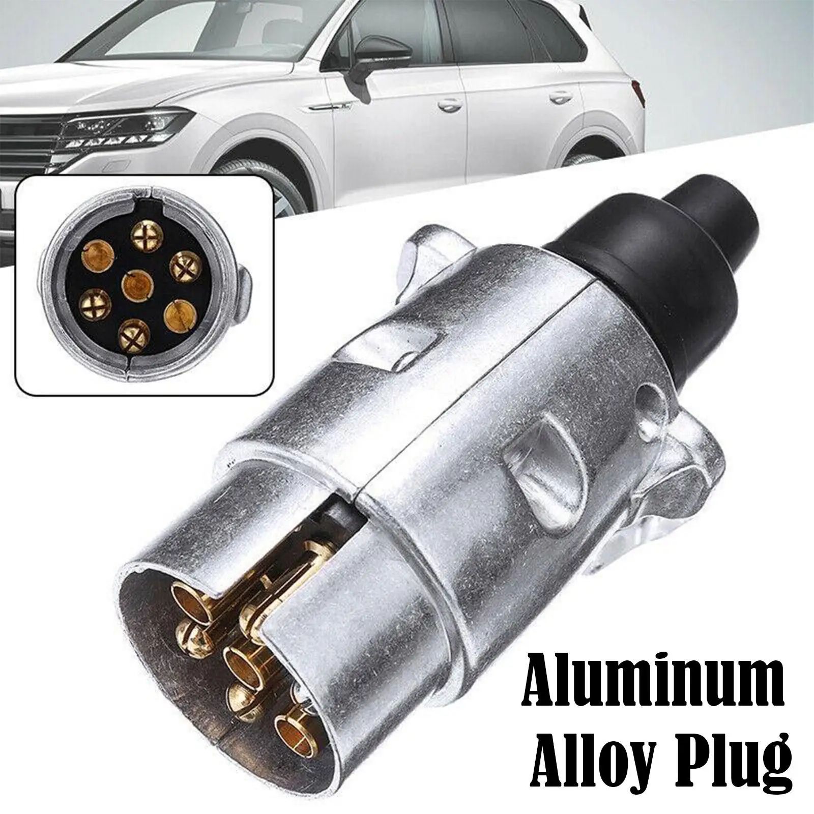 Heavy-Duty 7 Pin Trailer Plug - Durable 12V Trailer Connector for Truck & Towing Applications