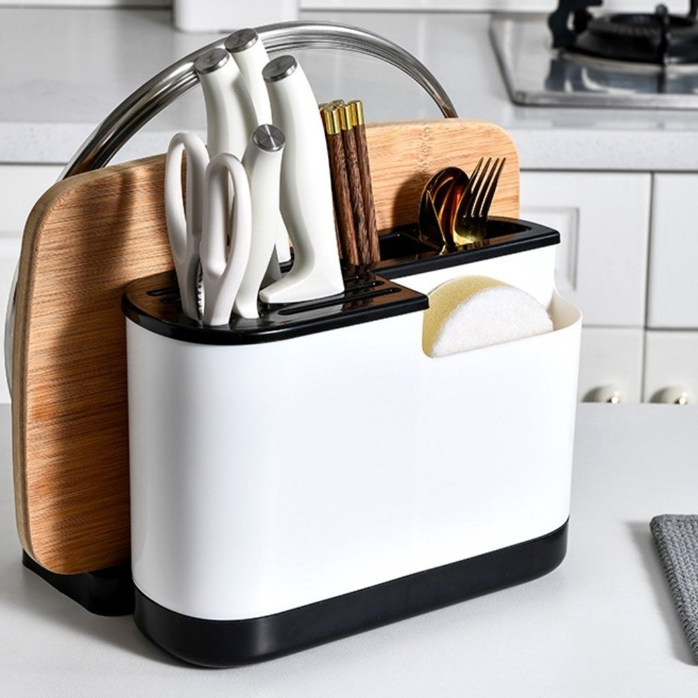 Space Saving Multi Kitchen Cutlery Holder, Waterproof Chopstick Bucket, Cutting Board Rack