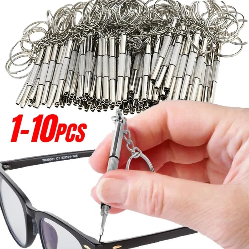 Steel Glasses Screwdriver Keychain Portable Precision Eyeglass and Watch Repair Tool