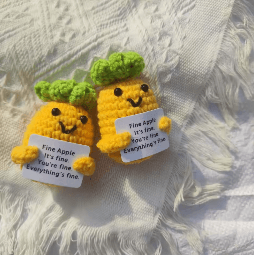 Handmade Crocheted Vegetable Dolls Positive Energy Wool Plush Set Potato Broccoli Carrot Pineapple and More