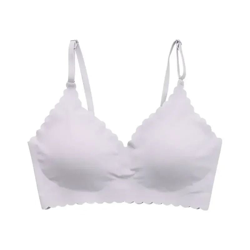 Seamless Ice Silk WireFree Padded Comfy Bra with Wavy Edge