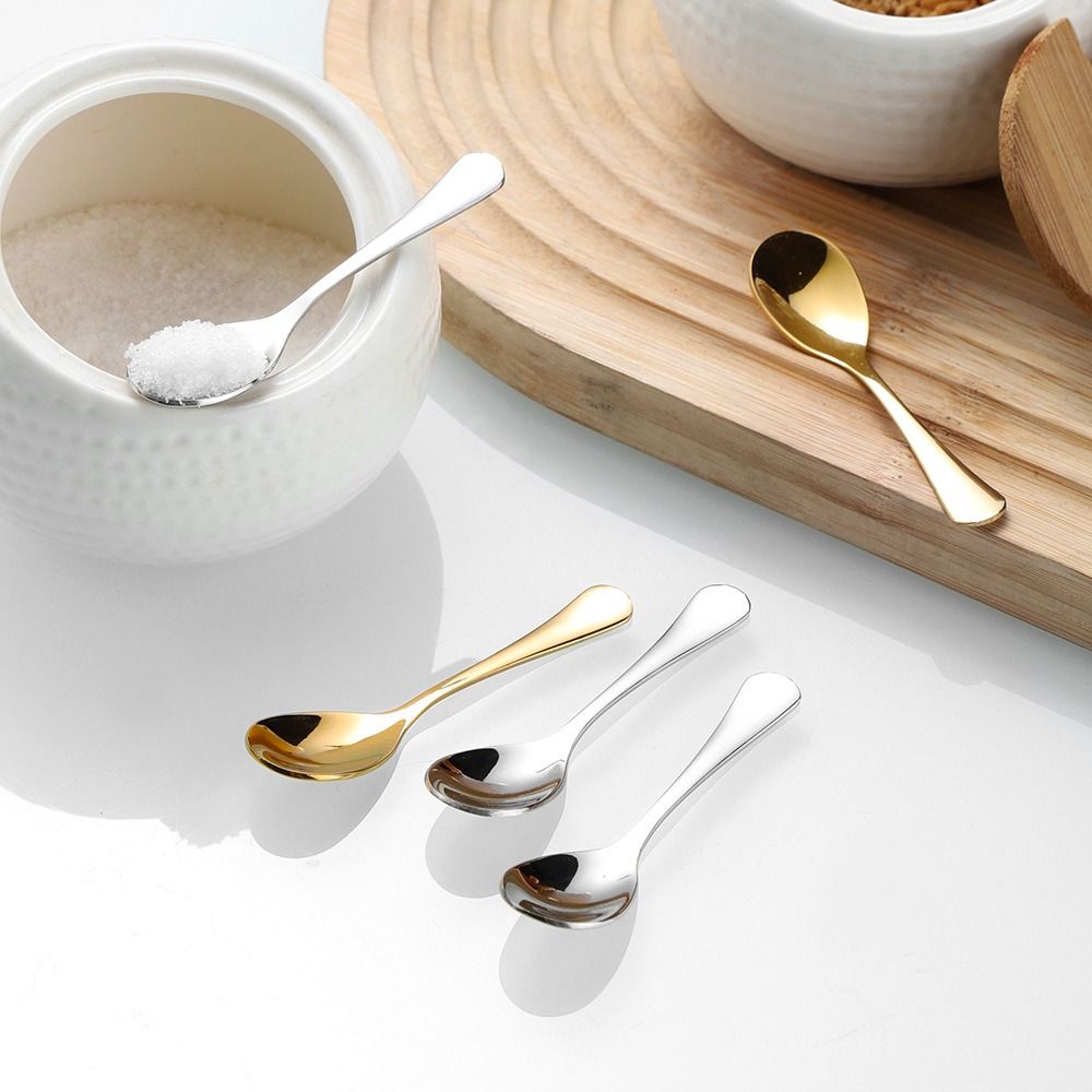 Mini Long Handle Ice Cream Dessert Spoons, Portable Stainless Steel Coffee Tea Stirring Spoon, Mixing Spoon