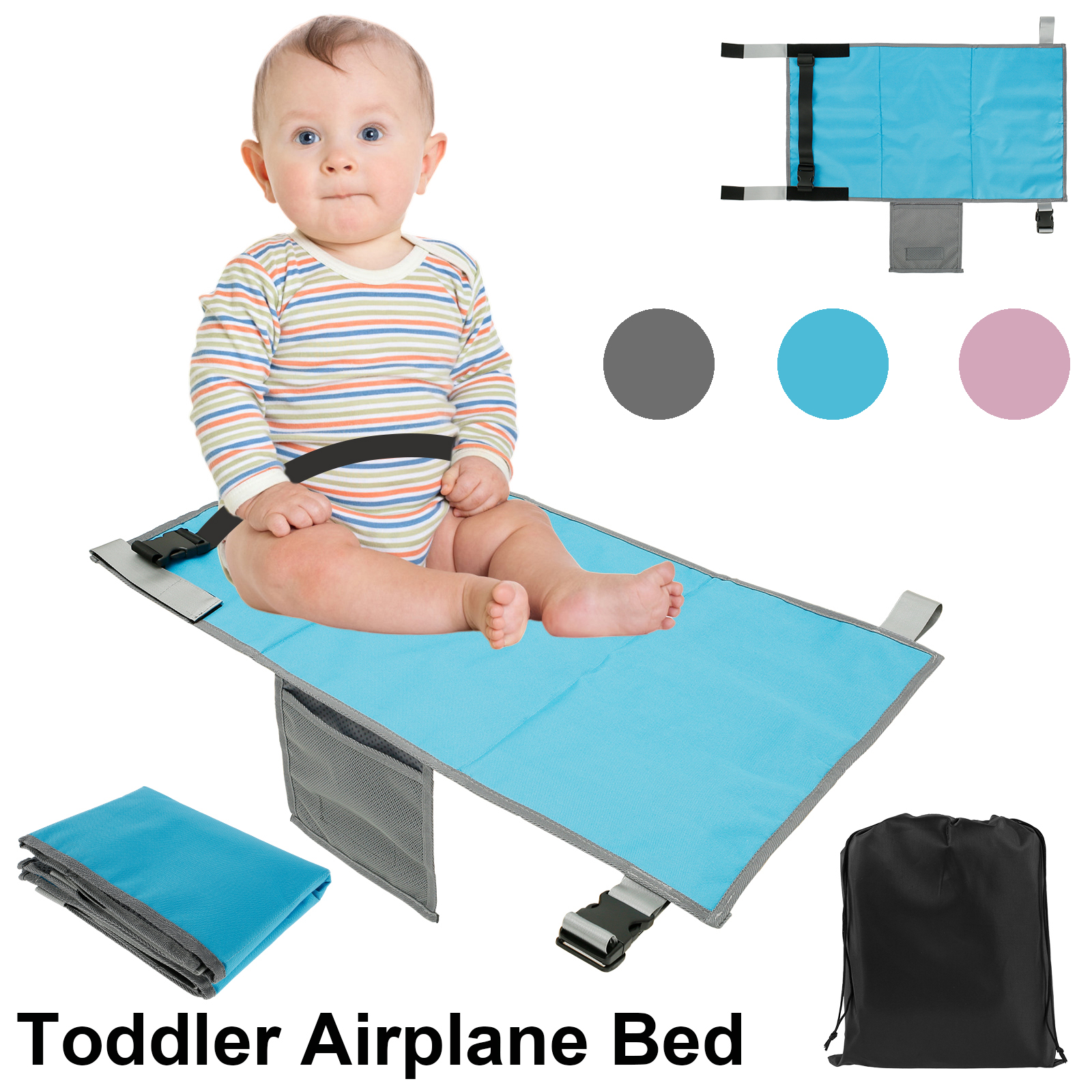 Toddler Airplane Seat Extender, Portable Kids Plane Travel Foot Rest, Baby Footrest Hammock, Durable Air plane Footrest