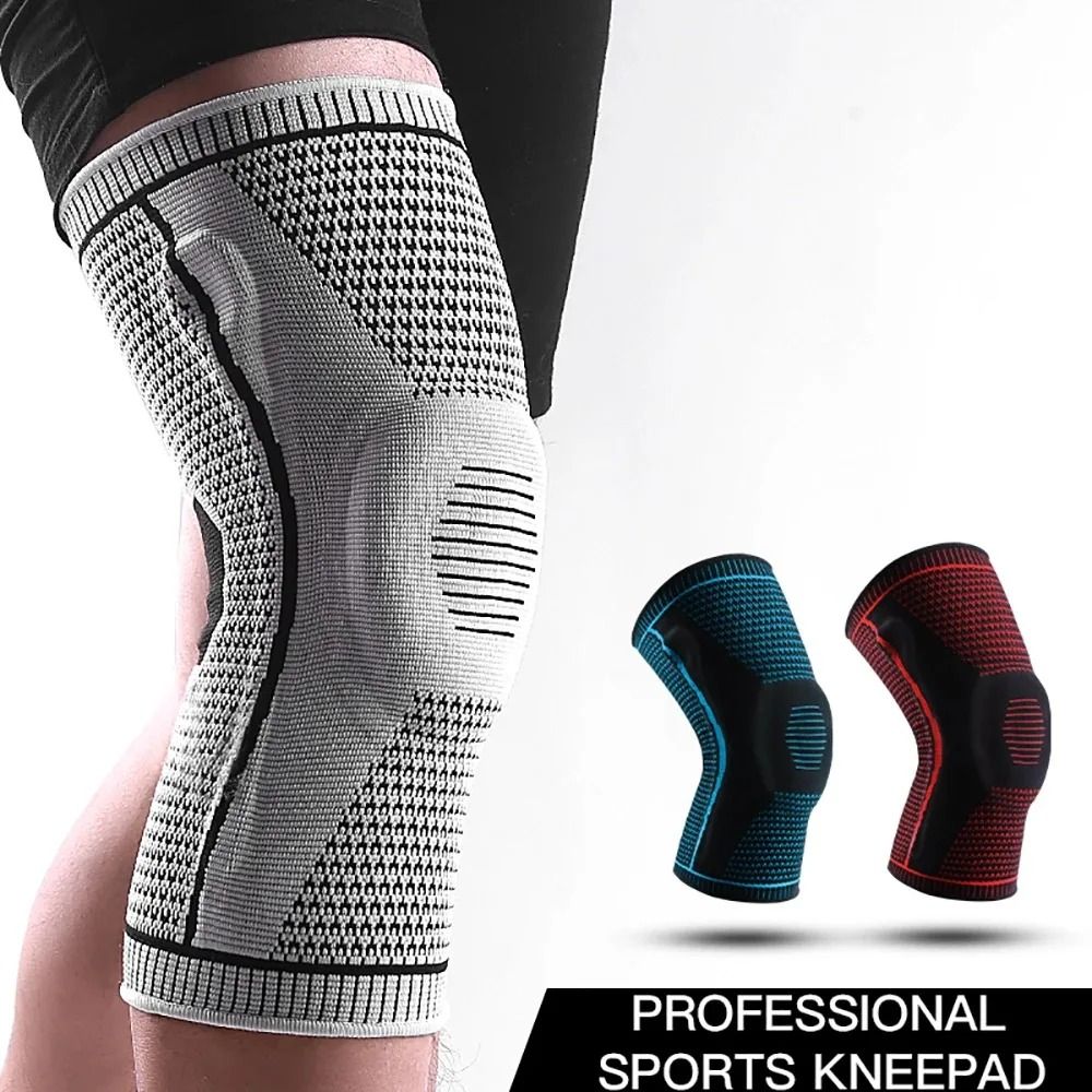 Silicone Knee Pads Strap Patella Support Compression Braces for Running Sport