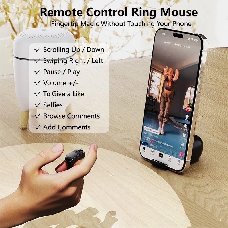 Mini Ring Mouse – Bluetooth Dual-Mode Remote – High-Yield Wearable Interaction Hub