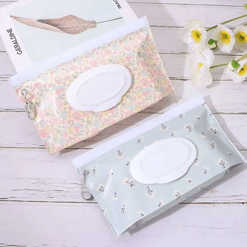 Portable Snap-Strap Baby Wipes Bag with Flip Cover for Easy On-the-Go Access