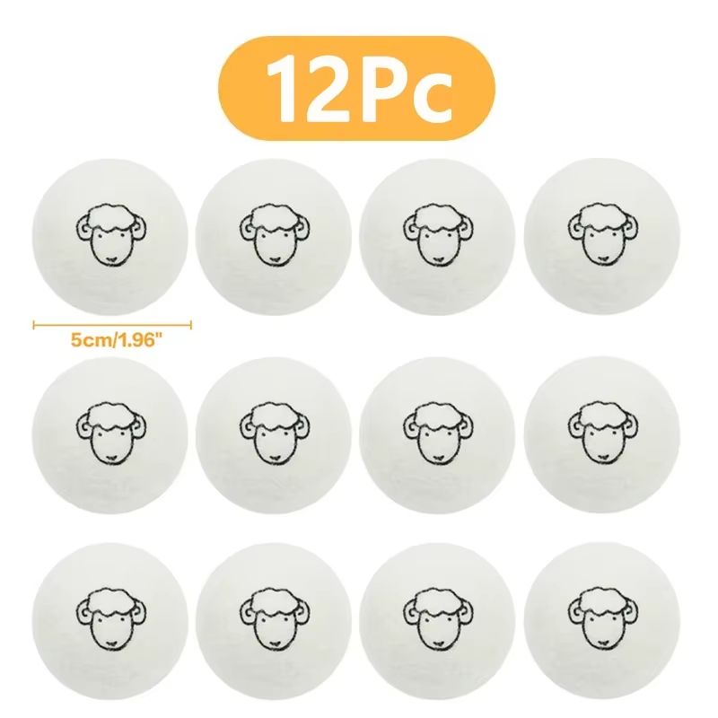 Reusable Wool Dryer Balls Natural Fabric Softener Laundry Set