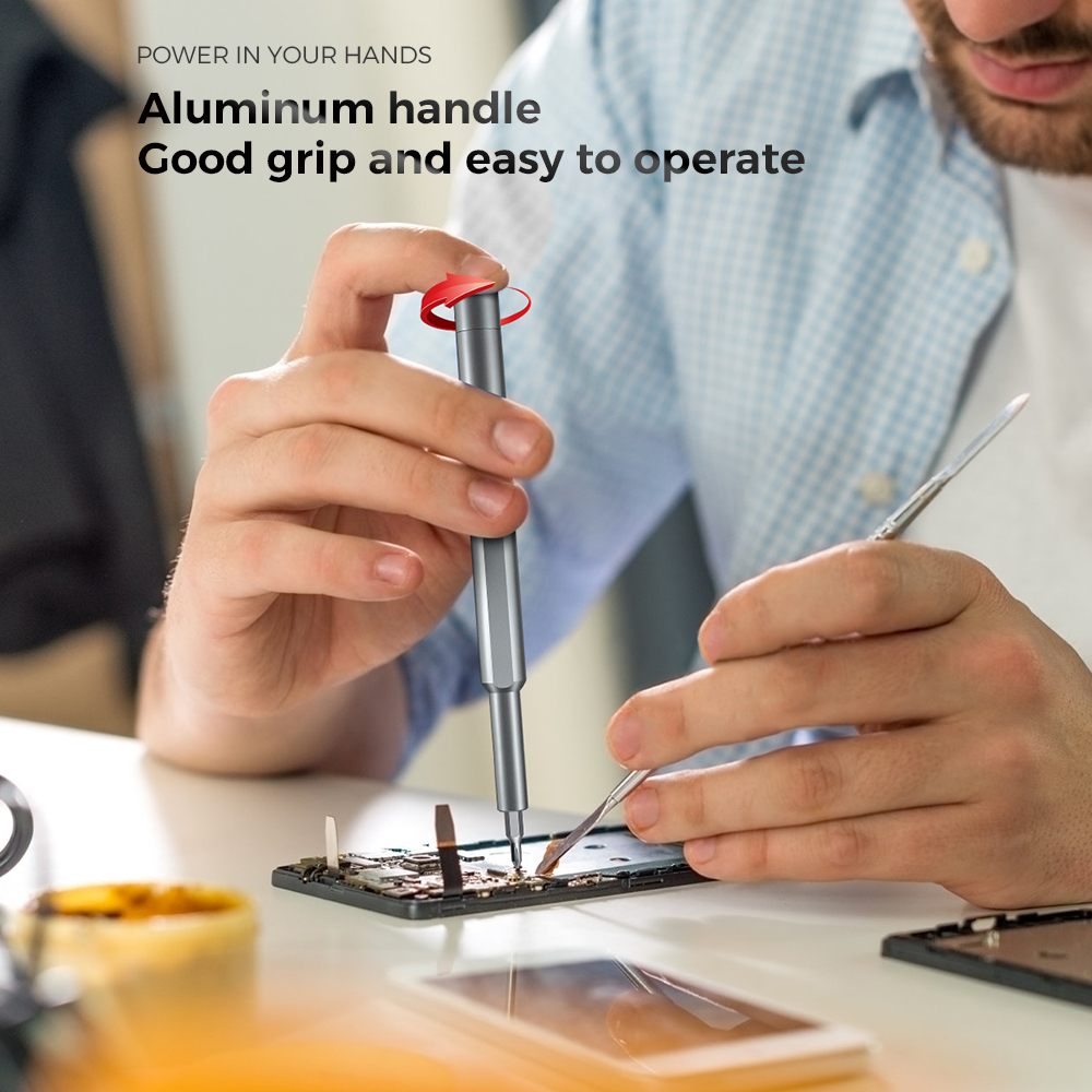 Portable Manual Hand Tool Kit, Precision Screwdriver Set 46 in 1, Wireless Cordless Magnetic Small Bit for Mobile Phone