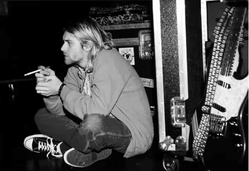 Kurt Cobain Black & White Poster Retro Rock Music Wall Art Canvas Print