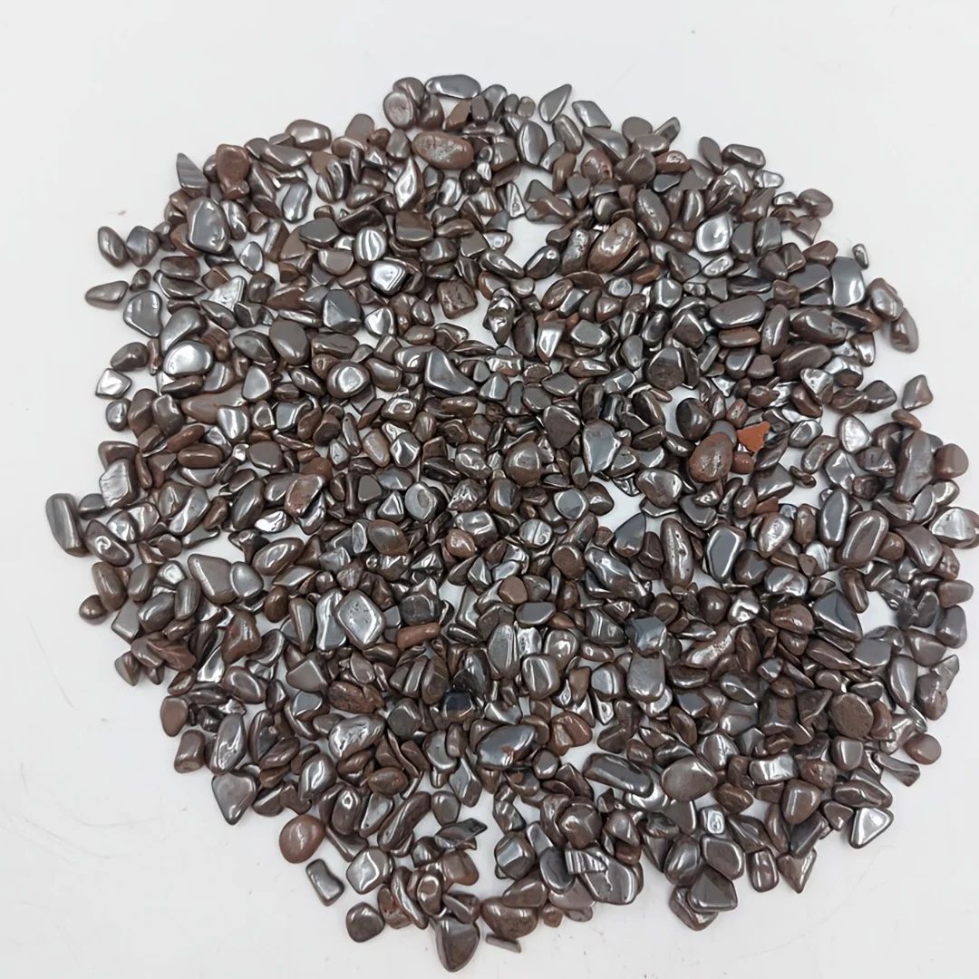 Natural Hematite Crystal Chips – Polished Healing Stones for Decor, Crafts & Energy Balance