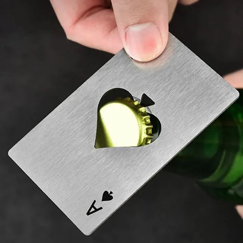 Ace of Spades Wallet Bottle Opener – Credit Card Sized Stainless Steel Opener