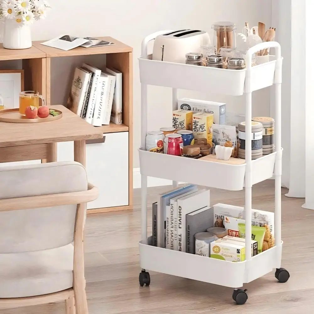 Multi-Functional Rolling Storage Cart with Wheels – Slim Kitchen Storage Cart Organizer