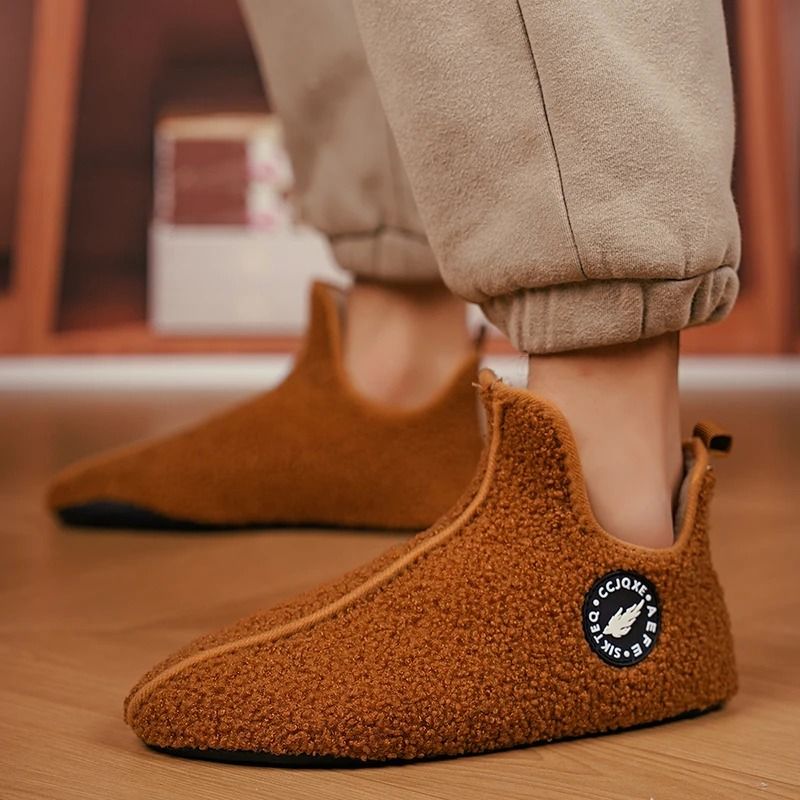 Men Women Cotton Winter Slippers Indoor Soft Non Slip Comfortable Home Shoes