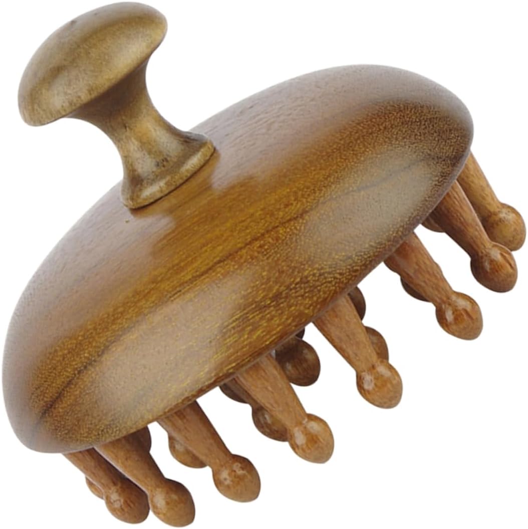 Multi-Functional Sandalwood Massage Comb – Scalp Stimulator & Body Guasha Tool