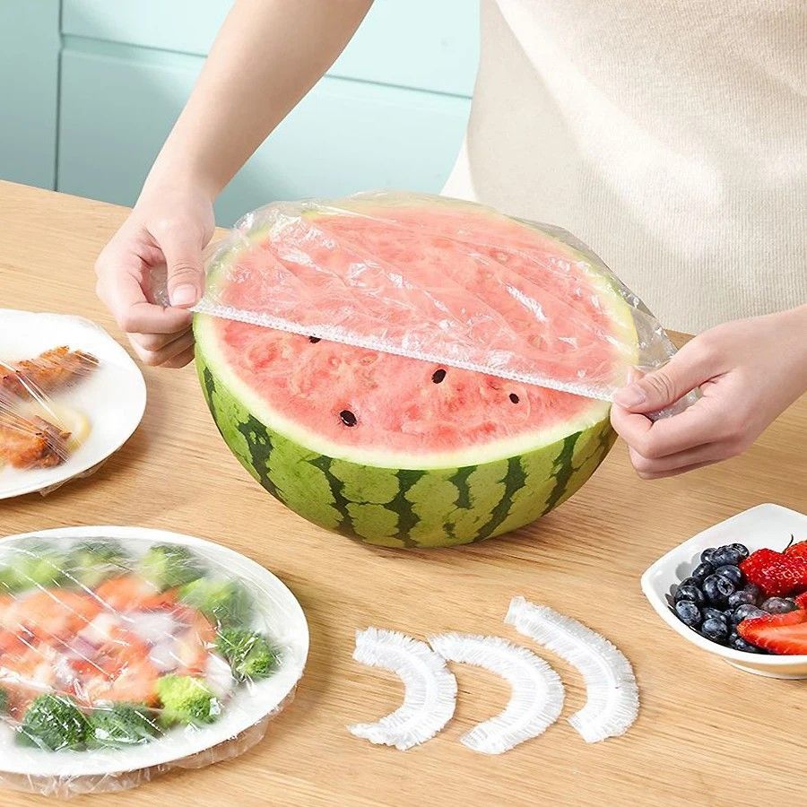 FreshSeal 100-Pack Elastic Bowl & Plate Covers – Universal Food Storage Wrap Set