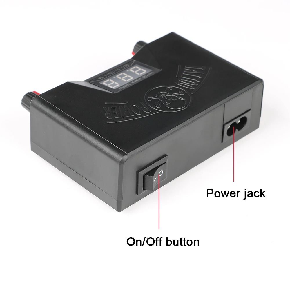 Digital Tattoo Power Supply Kit with Foot Pedal and Clip Cable