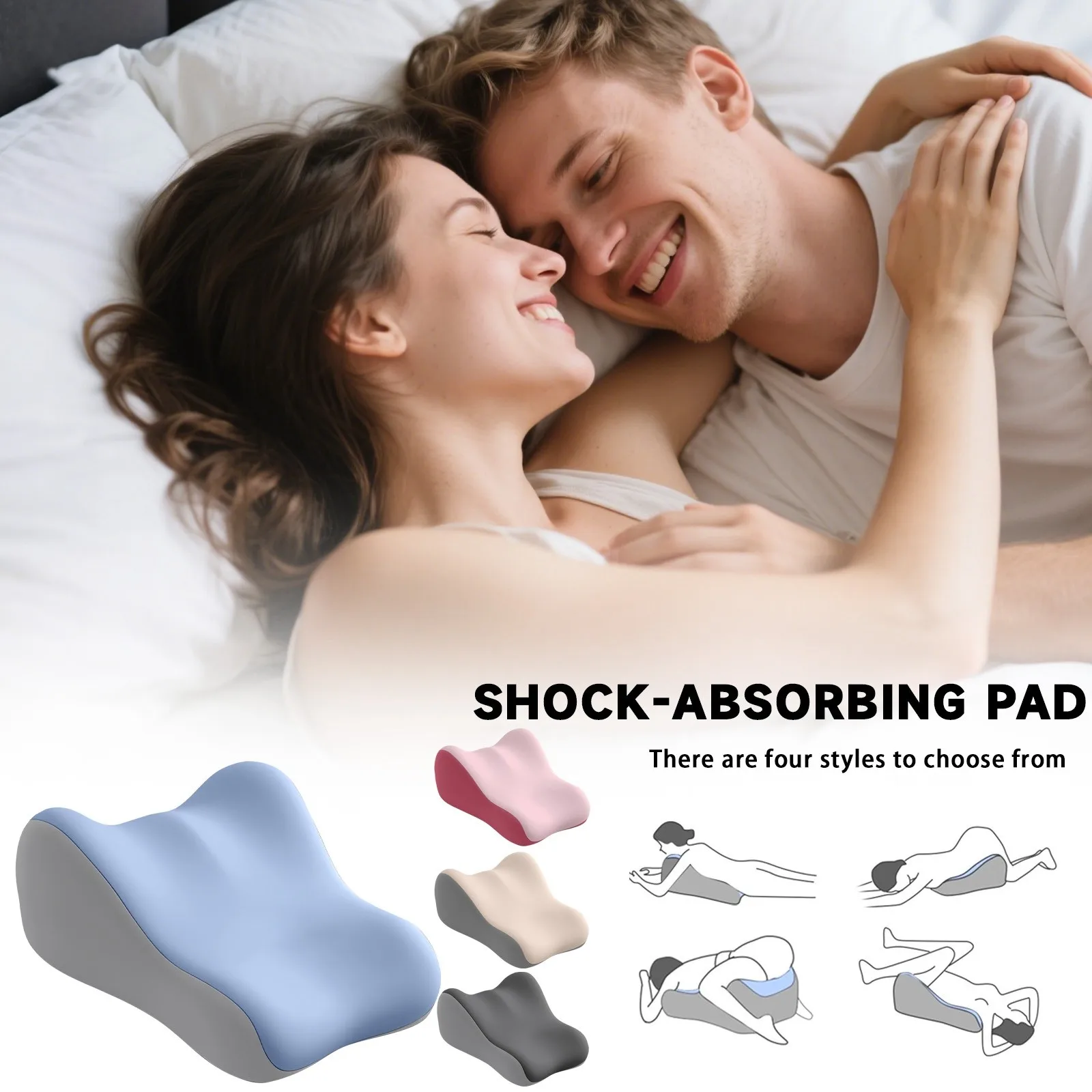Adult Memory Foam Pillow, Couples Butt Cushion for Pregnant Women, Provides Intimacy Support
