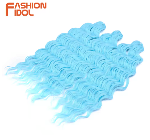 Anna Hair 24 Inch Loose Deep Wave Synthetic Crochet Braiding Hair Ombre Blonde Water Wave