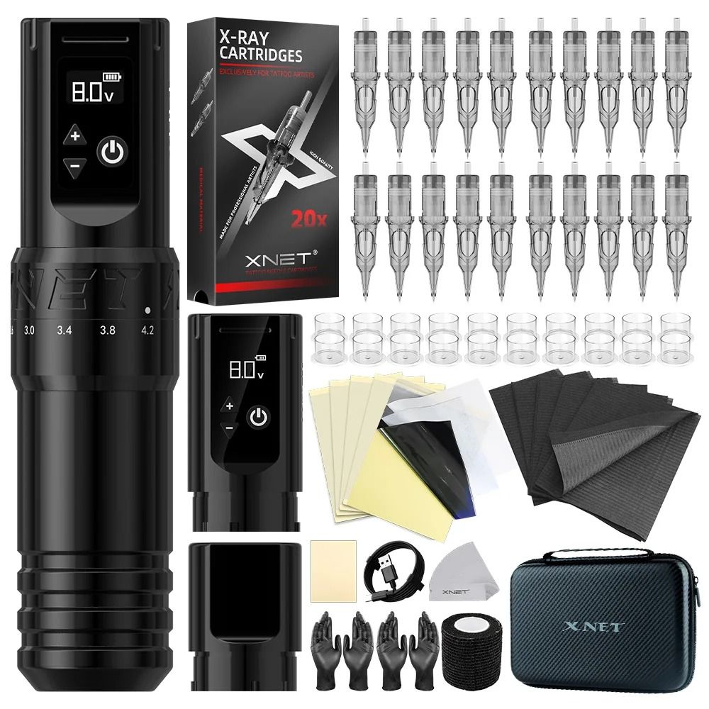 XNET T1 Wireless Tattoo Machine Pen Kit with Adjustable Stroke