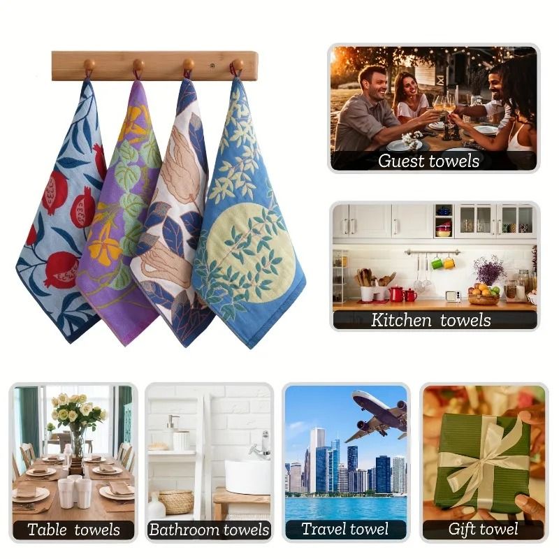 Cotton Gauze Kitchen Towel 34 x 40 cm 4 Layer Quick Dry Dish Cloth