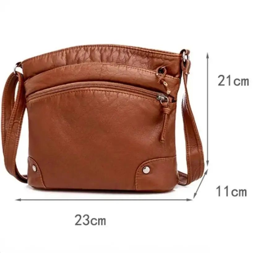 Everly Classic Women Crossbody Bag – Retro Soft Leather Shoulder Bag with Large Capacity & Multi Compartments