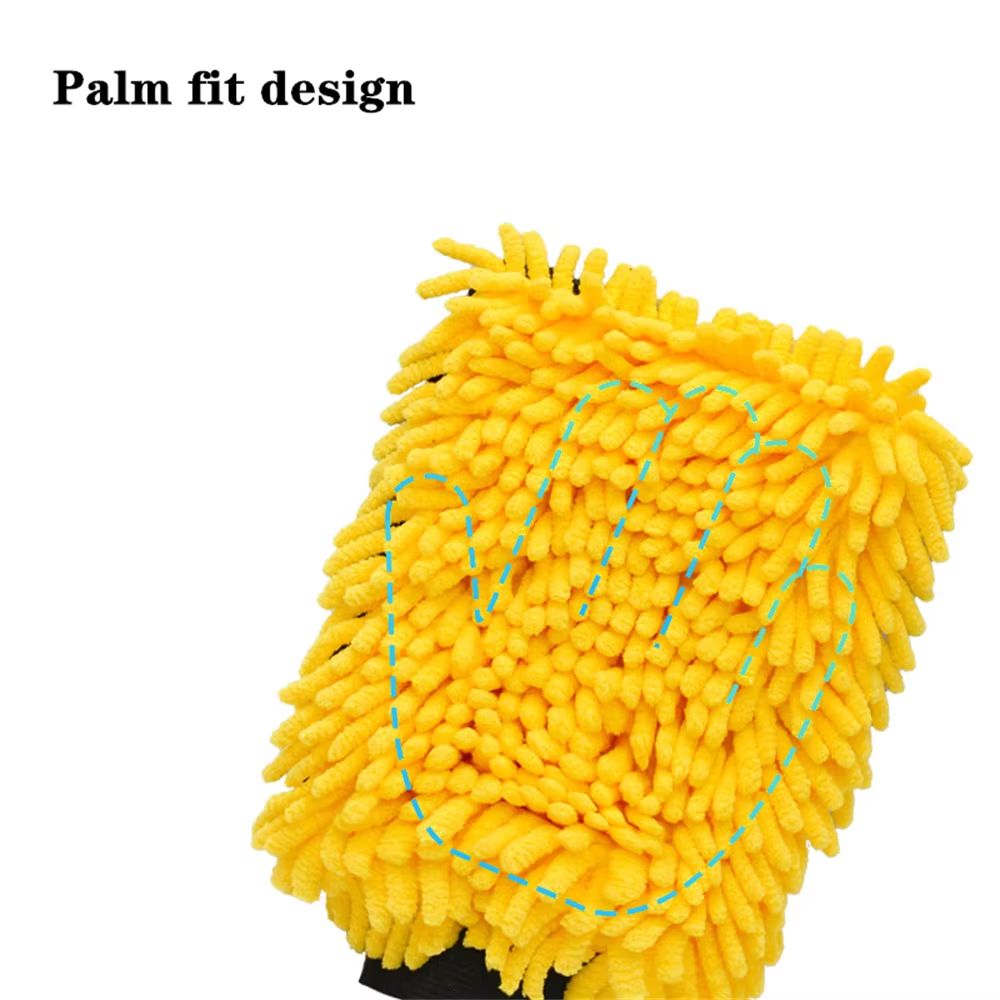 Premium Ultra-Plush Microfiber Car Wash Mitt (Double-Sided Chenille Waterproof Glove)