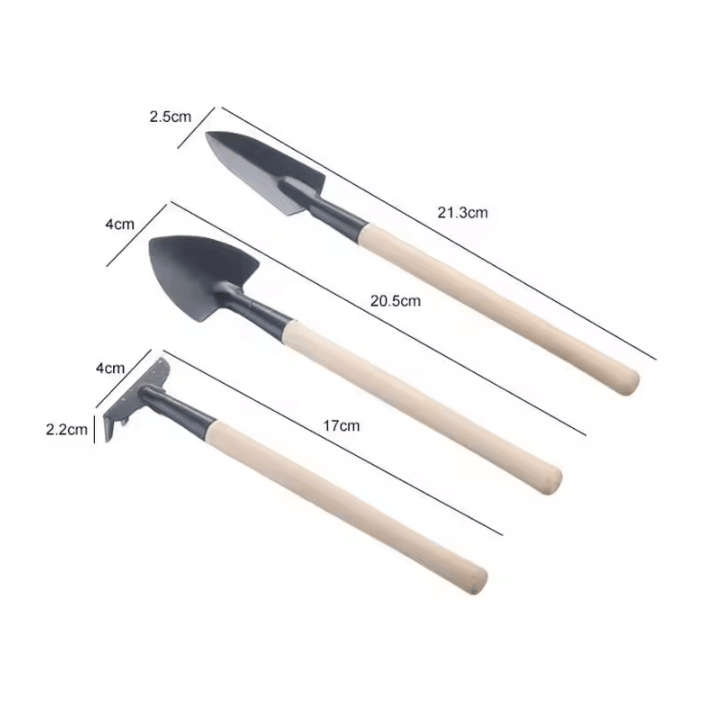 3-Piece Mini Garden Tools Set – Multi-Function Handheld Soil Shovel & Harrow Kit